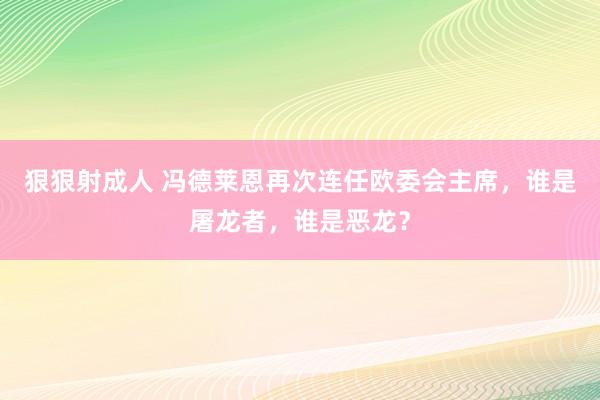 狠狠射成人 冯德莱恩再次连任欧委会主席，谁是屠龙者，谁是恶龙？