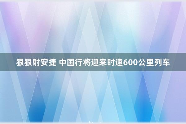 狠狠射安捷 中国行将迎来时速600公里列车