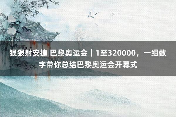 狠狠射安捷 巴黎奥运会｜1至320000，一组数字带你总结巴黎奥运会开幕式