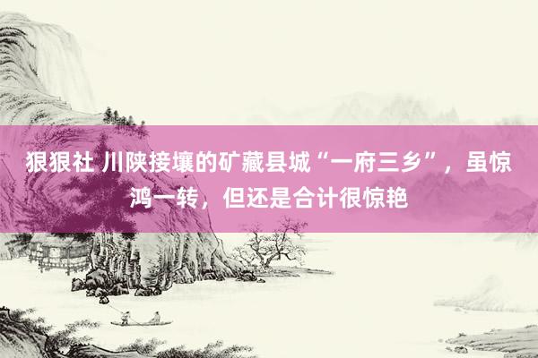 狠狠社 川陕接壤的矿藏县城“一府三乡”，虽惊鸿一转，但还是合计很惊艳