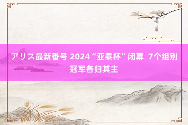 アリス最新番号 2024“亚泰杯”闭幕  7个组别冠军各归其主