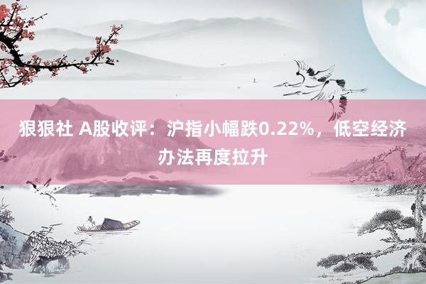 狠狠社 A股收评：沪指小幅跌0.22%，低空经济办法再度拉升