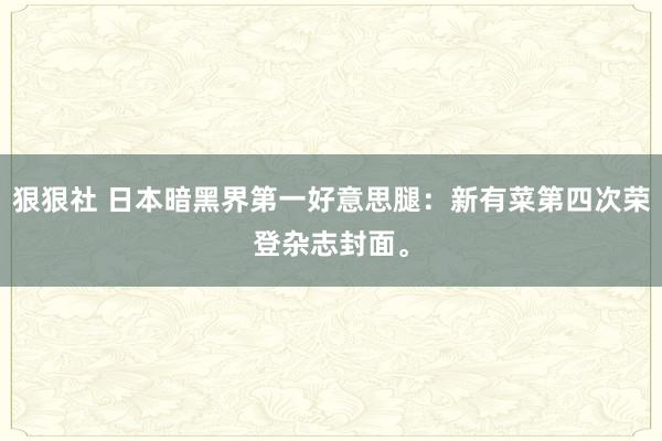 狠狠社 日本暗黑界第一好意思腿：新有菜第四次荣登杂志封面。