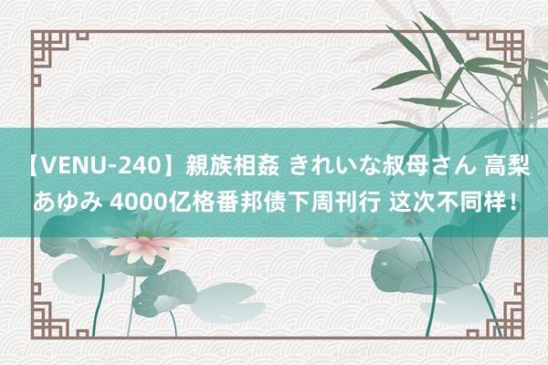 【VENU-240】親族相姦 きれいな叔母さん 高梨あゆみ 4000亿格番邦债下周刊行 这次不同样！