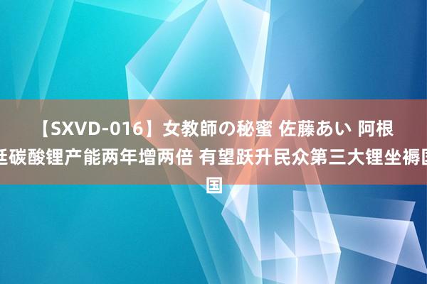 【SXVD-016】女教師の秘蜜 佐藤あい 阿根廷碳酸锂产能两年增两倍 有望跃升民众第三大锂坐褥国