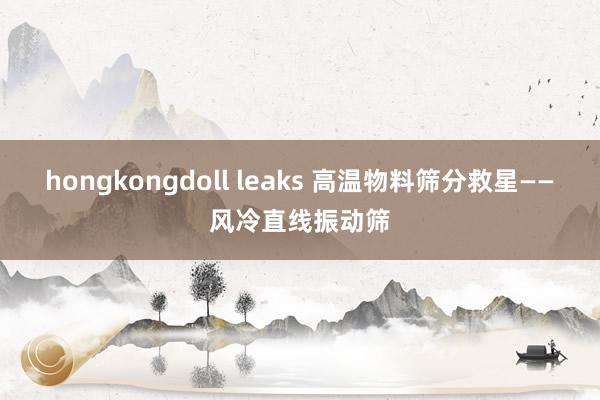 hongkongdoll leaks 高温物料筛分救星——风冷直线振动筛