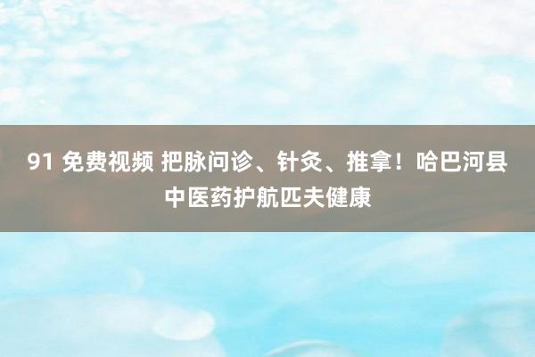 91 免费视频 把脉问诊、针灸、推拿！哈巴河县中医药护航匹夫健康