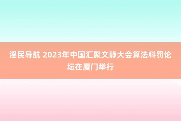 淫民导航 2023年中国汇聚文静大会算法科罚论坛在厦门举行