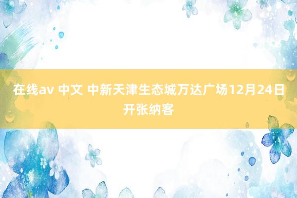 在线av 中文 中新天津生态城万达广场12月24日开张纳客